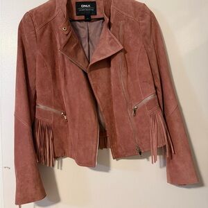 ONLY Women's Rose Suede Leather Jacket